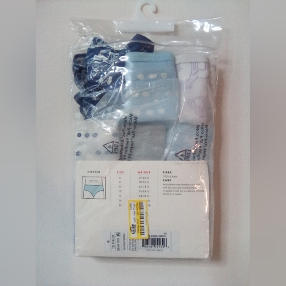 Cat & Jack Girl's Hipster Underwear Size 4, 10 Pack, 100% Cotton, NEW - Picture 3 of 3